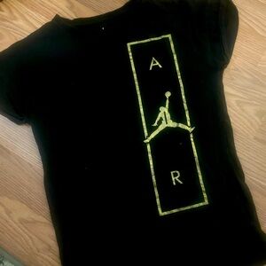 Nike air Jordan, black and gold t, matches Jordans in my closet